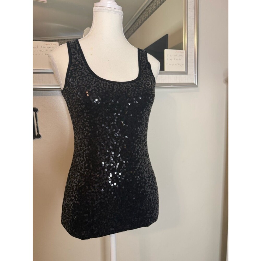 Express Black Sequin Tank Top